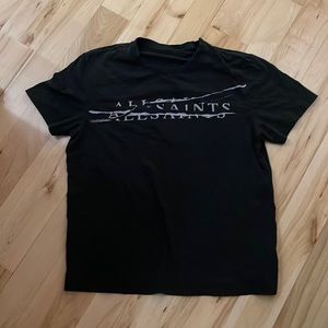 All Saints Slash Black Tshirt